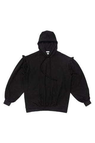 RUFFLE HOODIE_black