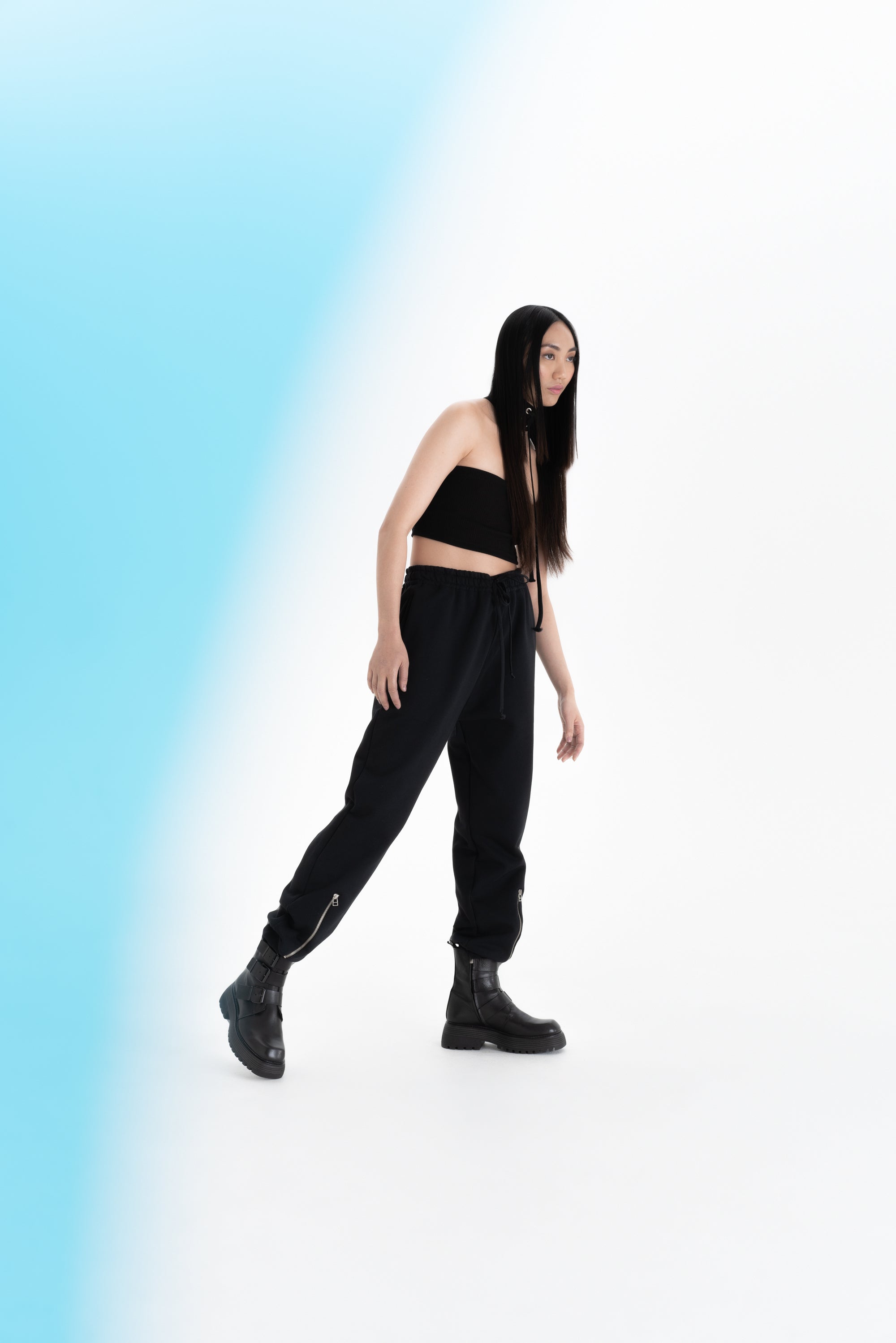 ZIPPER SWEATPANTS_black (-70%)