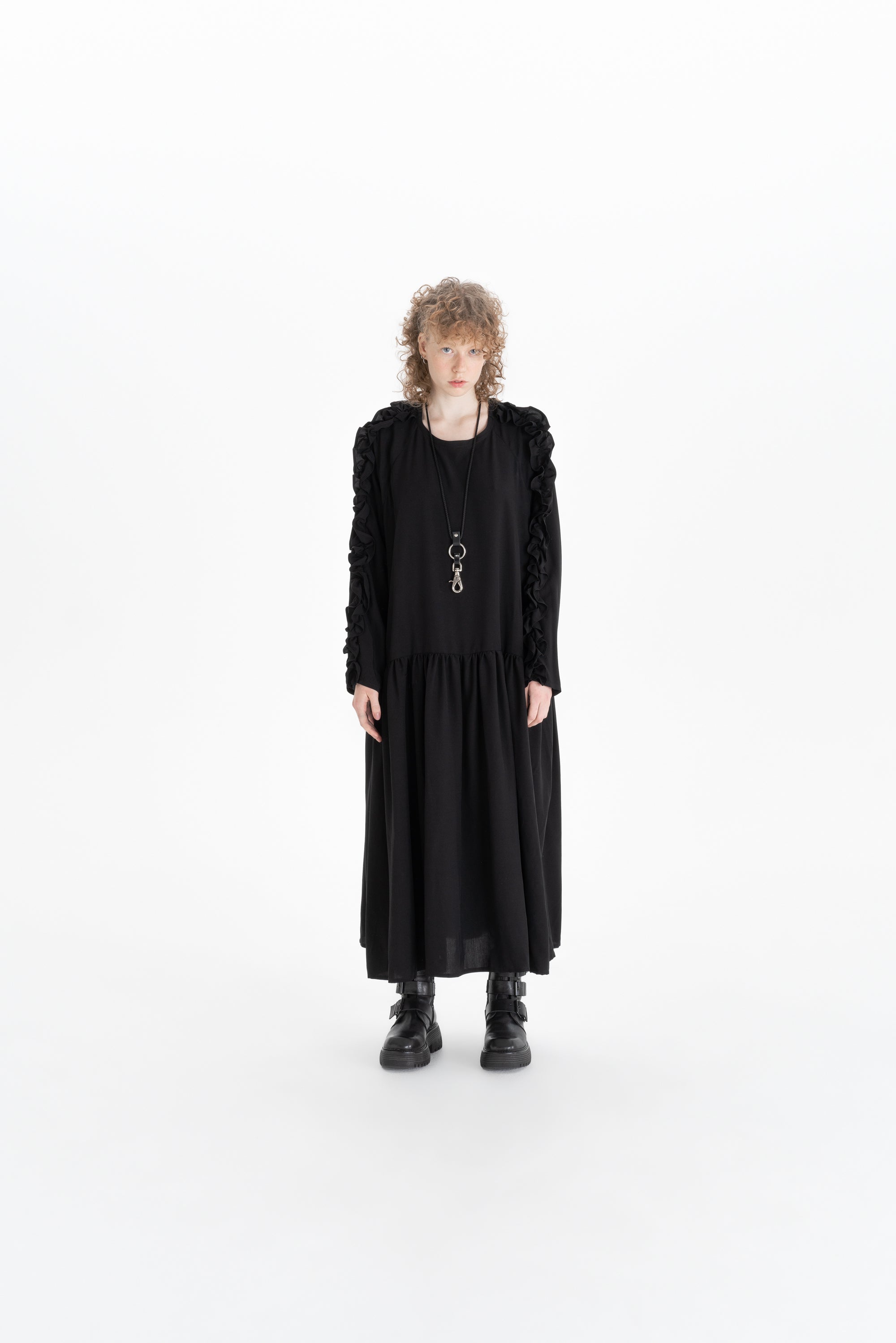 RUFFLE DRESS_black