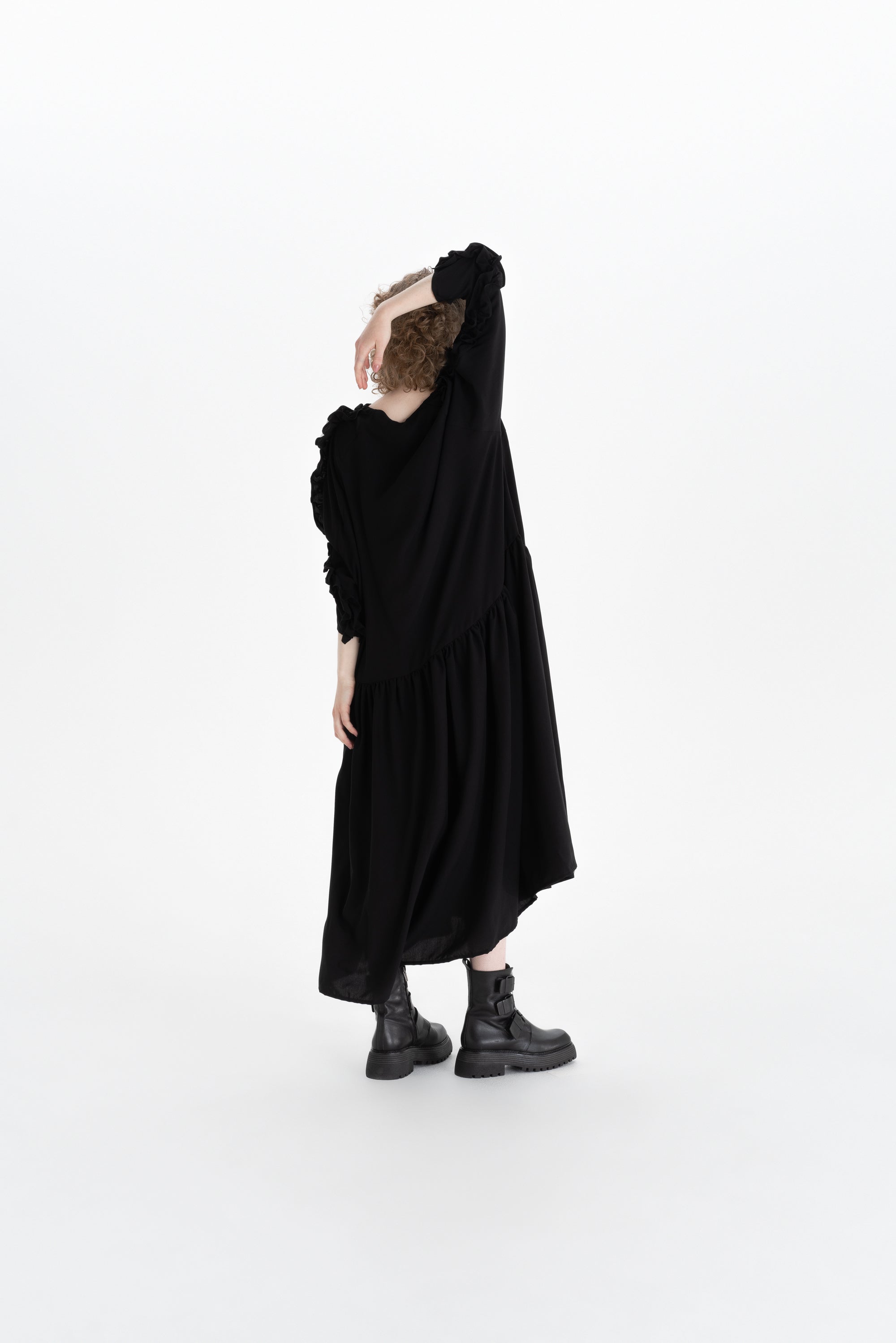 RUFFLE DRESS_black
