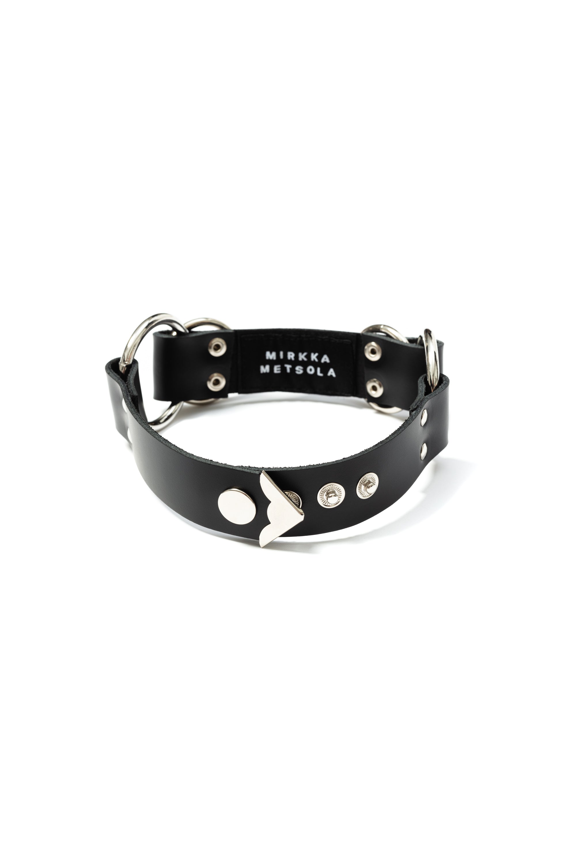 Loop Leather Choker [black-silver]