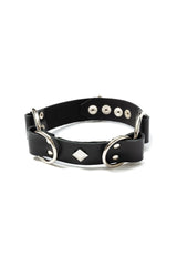 Loop Leather Choker [black-silver]